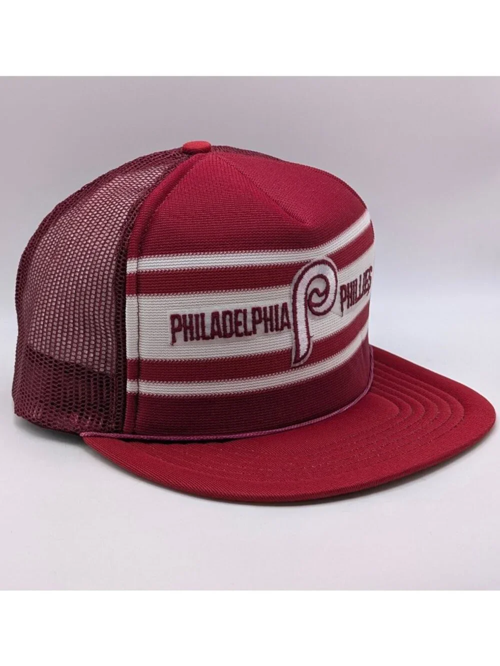 Vintage Philadelphia Phillies Snapback Trucker Hat Mesh 80s Retro MLB Baseball